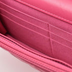 Pink Fabric Chanel Wallet On Chain