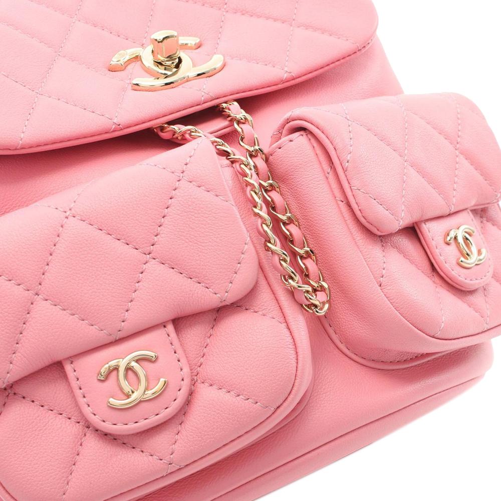 Pink Leather Chanel Backpack