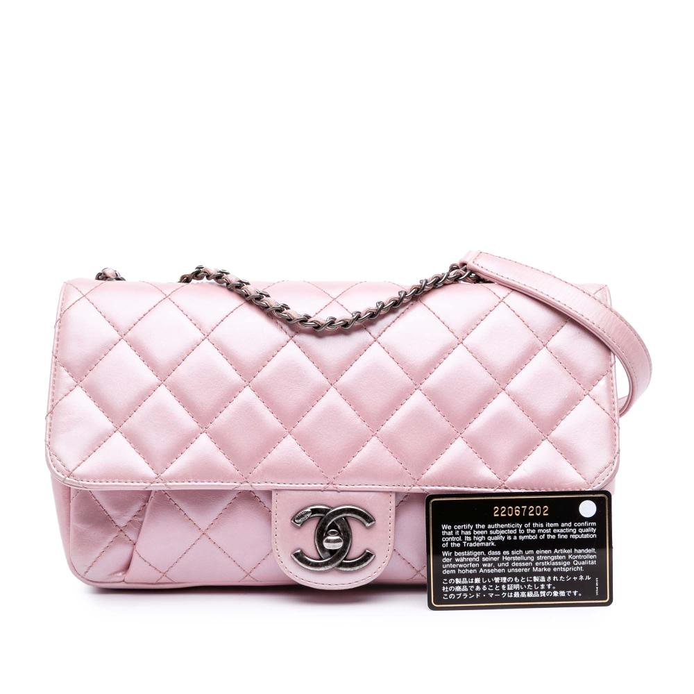 Pink Leather Chanel Flap Bag