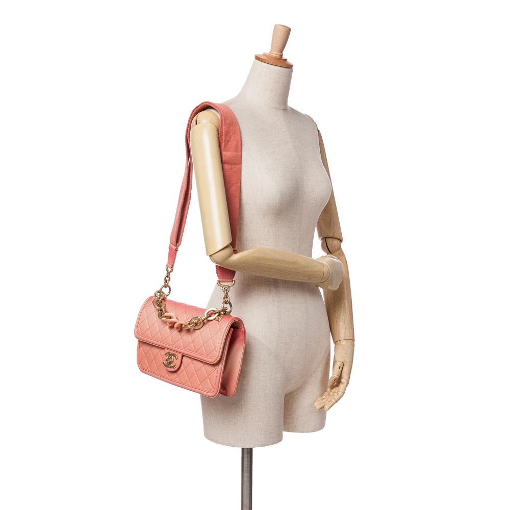 Pink Leather Chanel Flap Bag