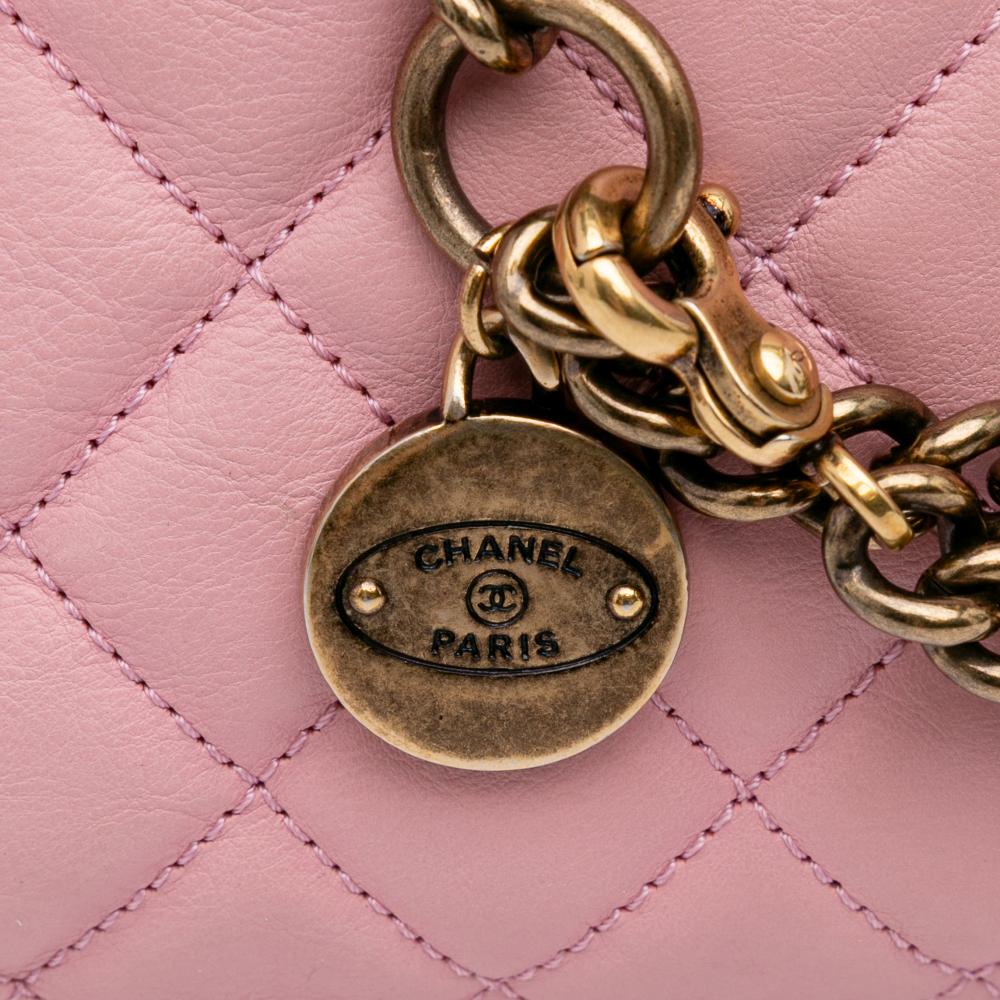 Pink Leather Chanel Flap Bag