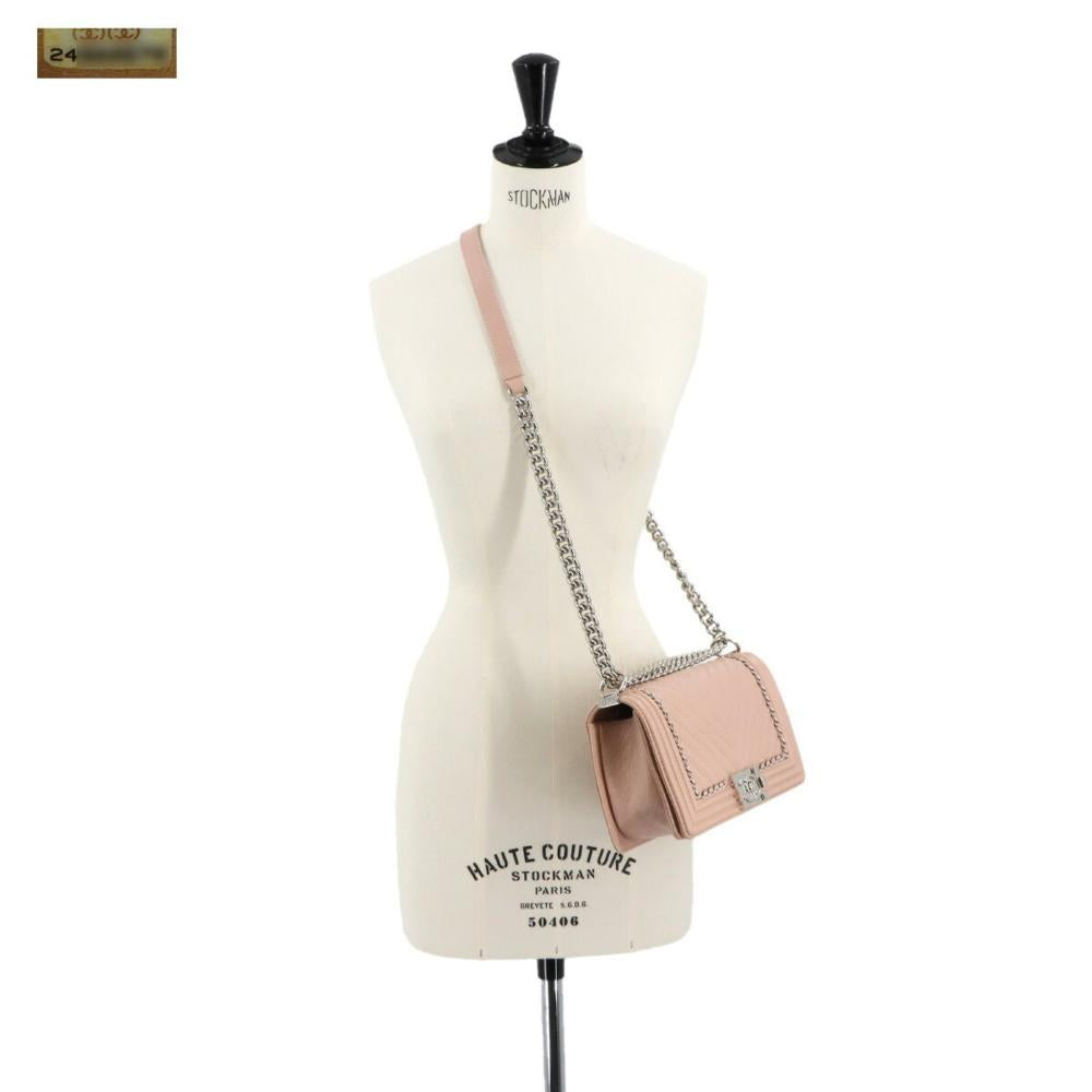 Pink Leather Chanel Travel Bag