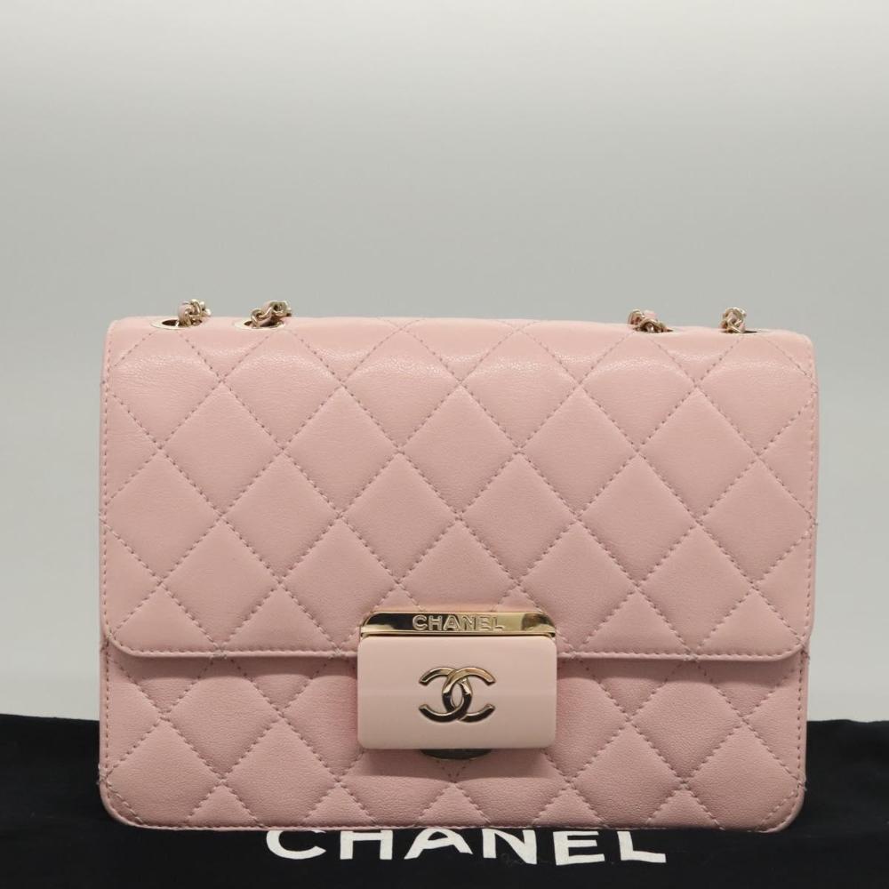 Pink Leather Chanel Shoulder Bag