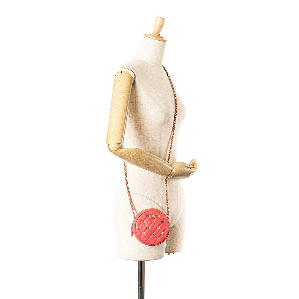 Pink Leather Chanel Crossbody Bag