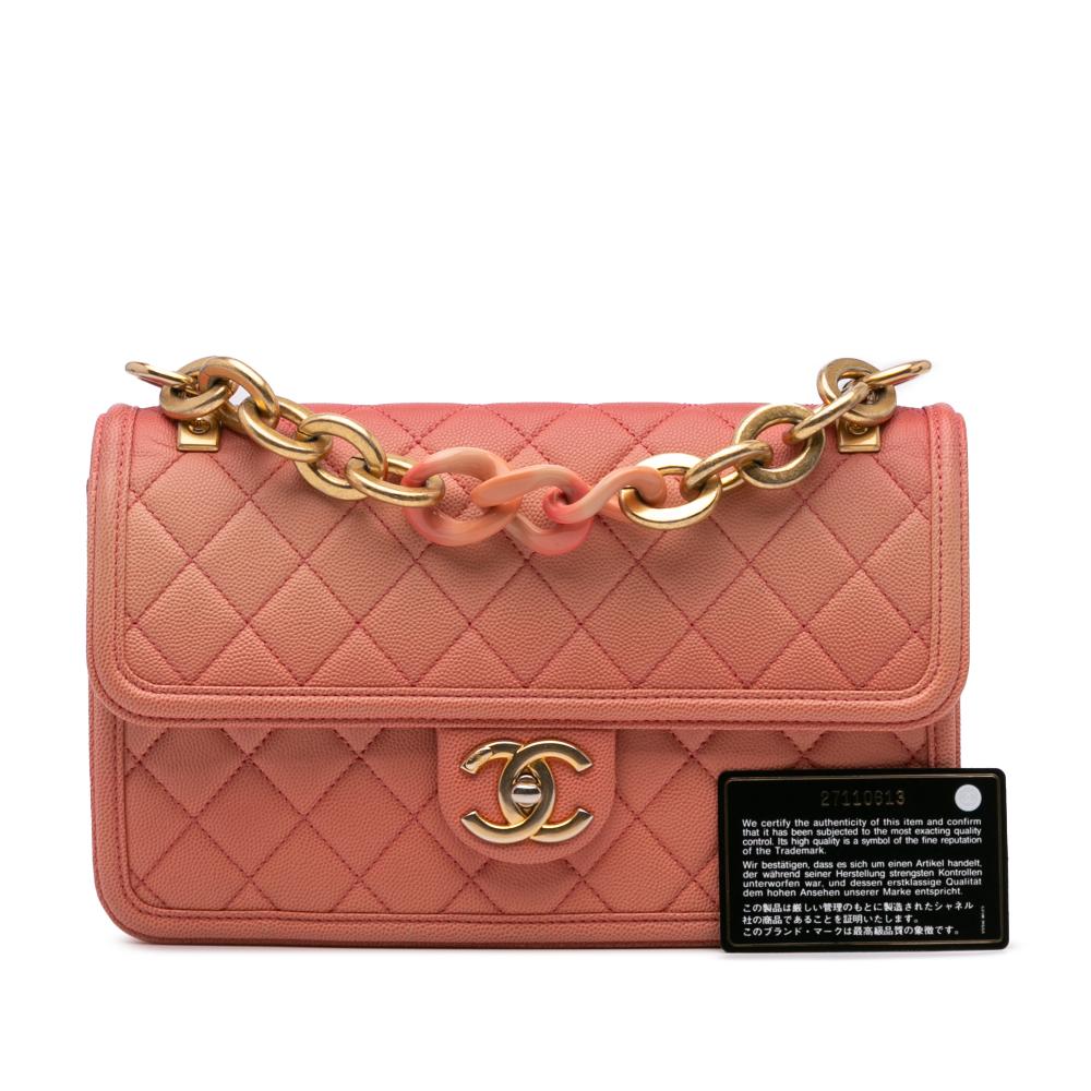 Pink Leather Chanel Flap Bag