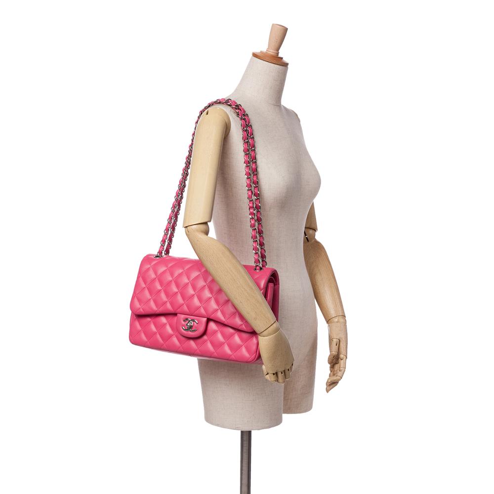 Pink Leather Chanel Flap Bag