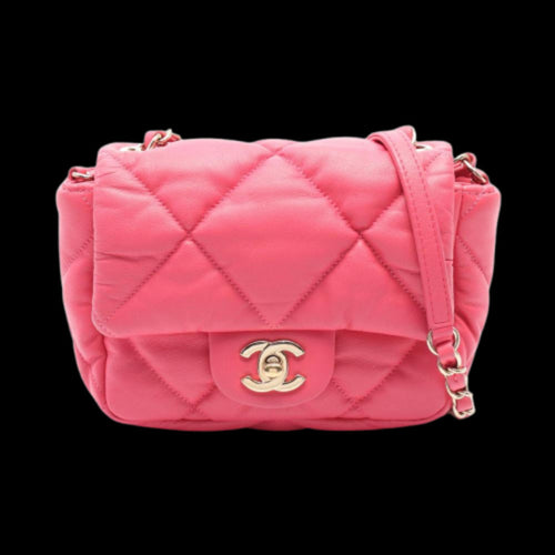 Pink Leather Chanel Crossbody Bag