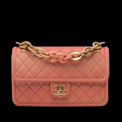 Pink Leather Chanel Flap Bag