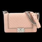 Pink Leather Chanel Travel Bag