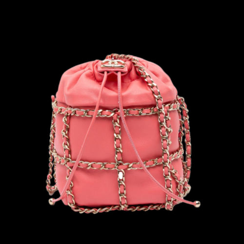 Pink Leather Chanel Bucket Bag