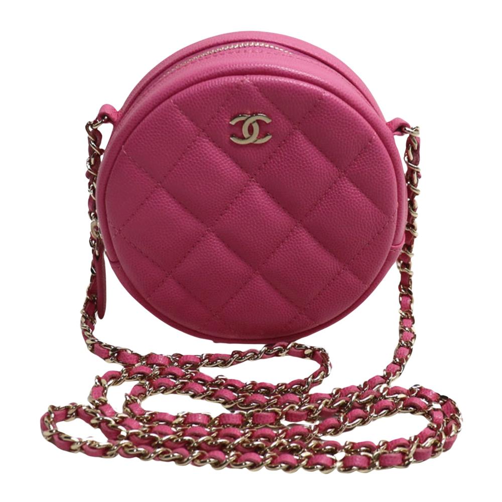 Pink Leather Chanel Crossbody Bag