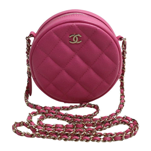 Pink Leather Chanel Crossbody Bag