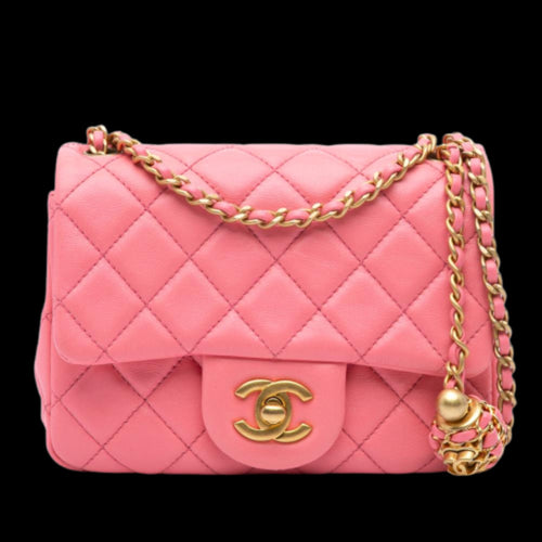 Pink Leather Chanel Flap Bag