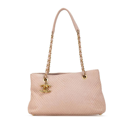 Pink Leather Chanel Tote