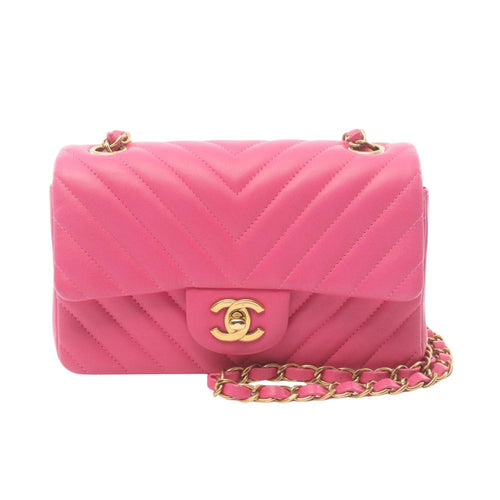 Pink Leather Chanel Shoulder Bag