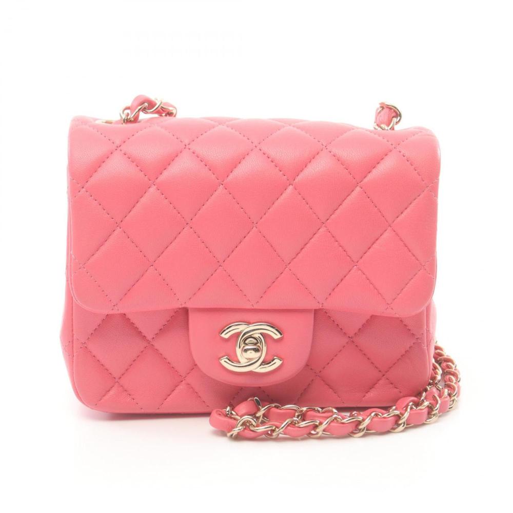 Pink Leather Chanel Shoulder Bag