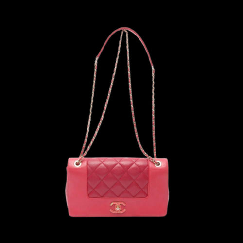 Pink Leather Chanel Shoulder Bag