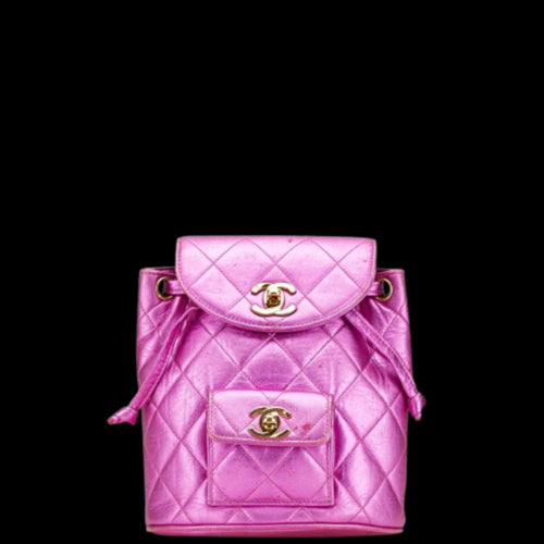 Pink Leather Chanel Backpack