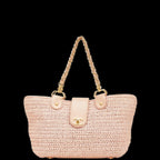 Pink Leather Chanel Tote
