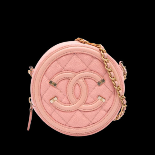 Pink Leather Chanel Crossbody Bag