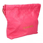 Pink Leather Chanel Bucket Bag