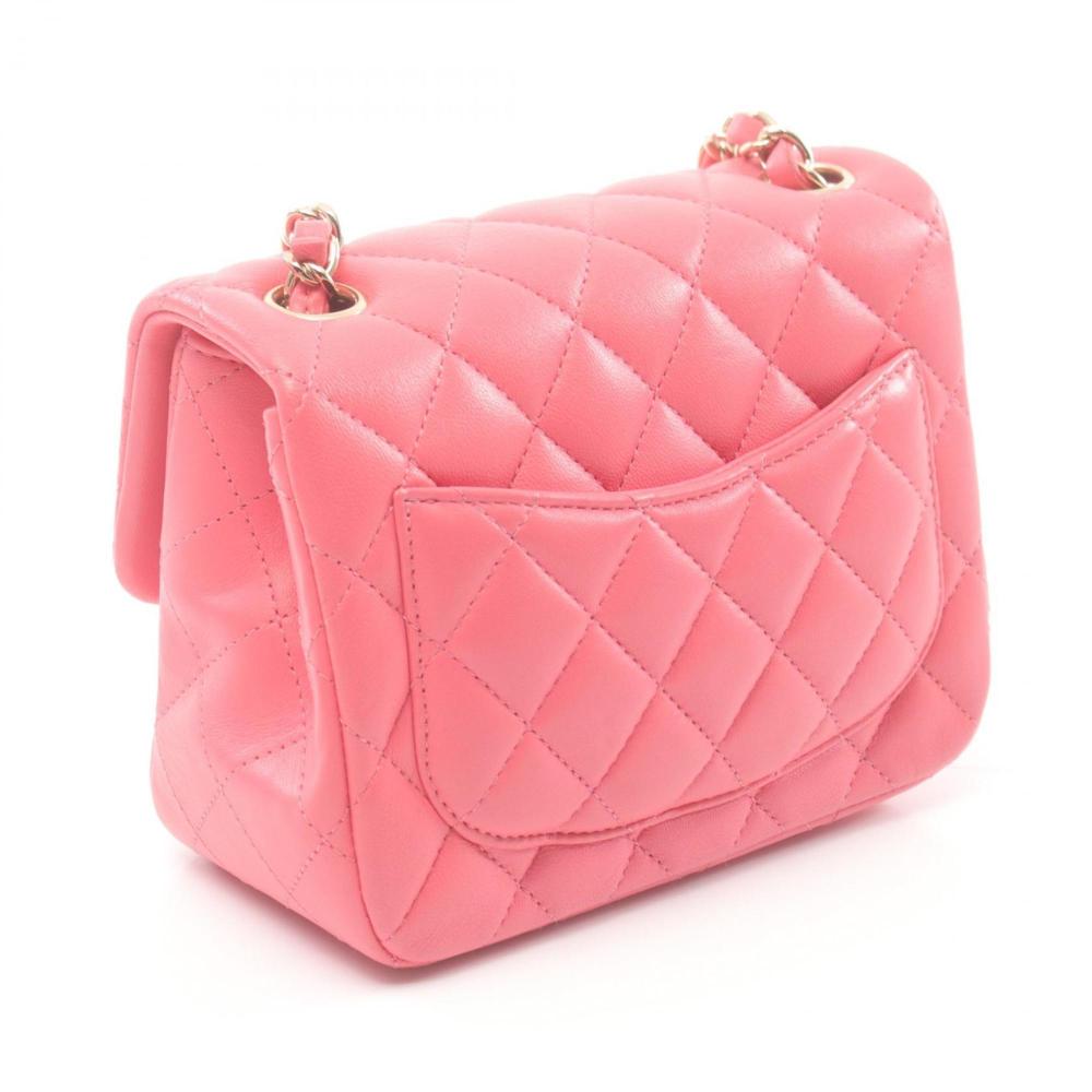 Pink Leather Chanel Shoulder Bag