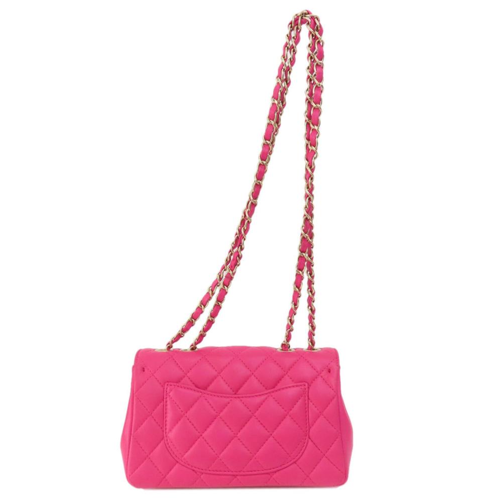 Pink Leather Chanel Shoulder Bag