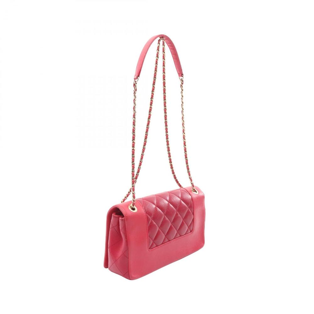 Pink Leather Chanel Shoulder Bag