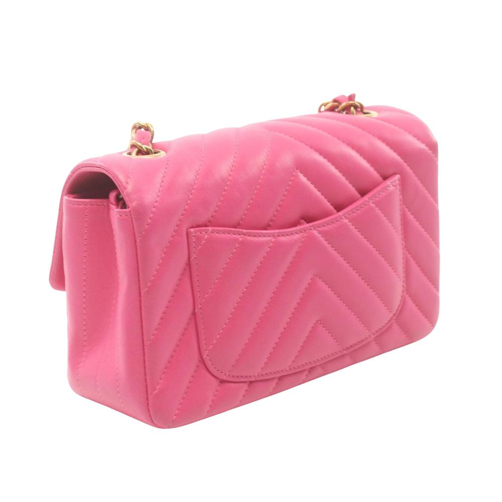 Pink Leather Chanel Shoulder Bag