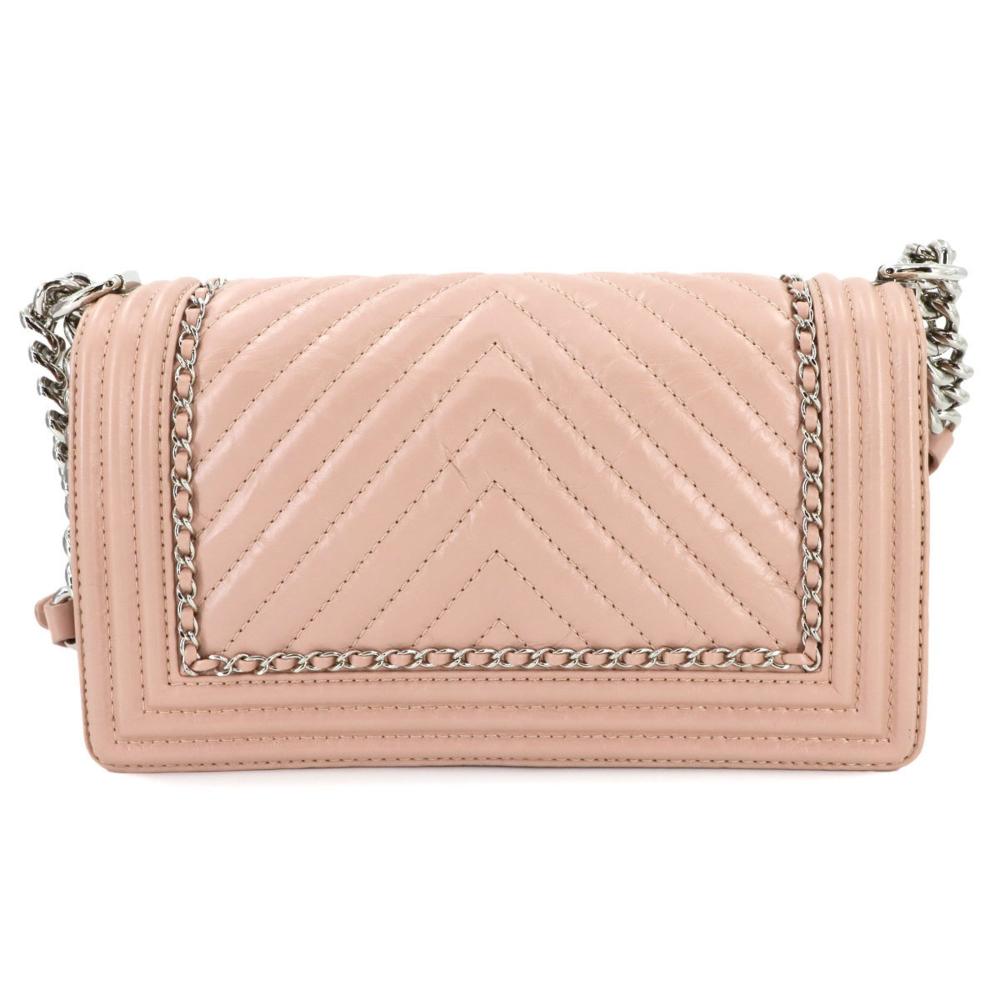 Pink Leather Chanel Travel Bag