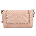 Pink Leather Chanel Travel Bag