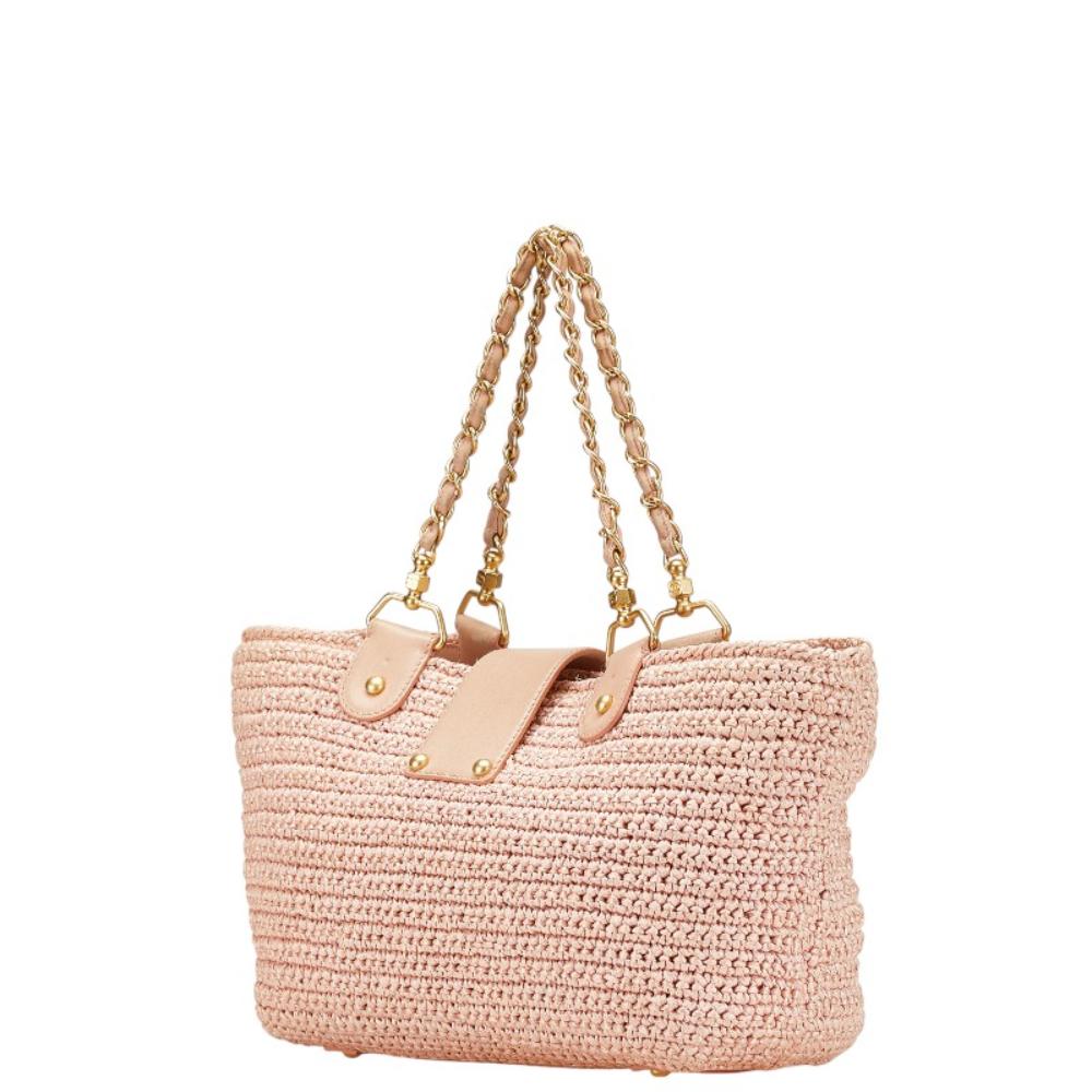 Pink Leather Chanel Tote