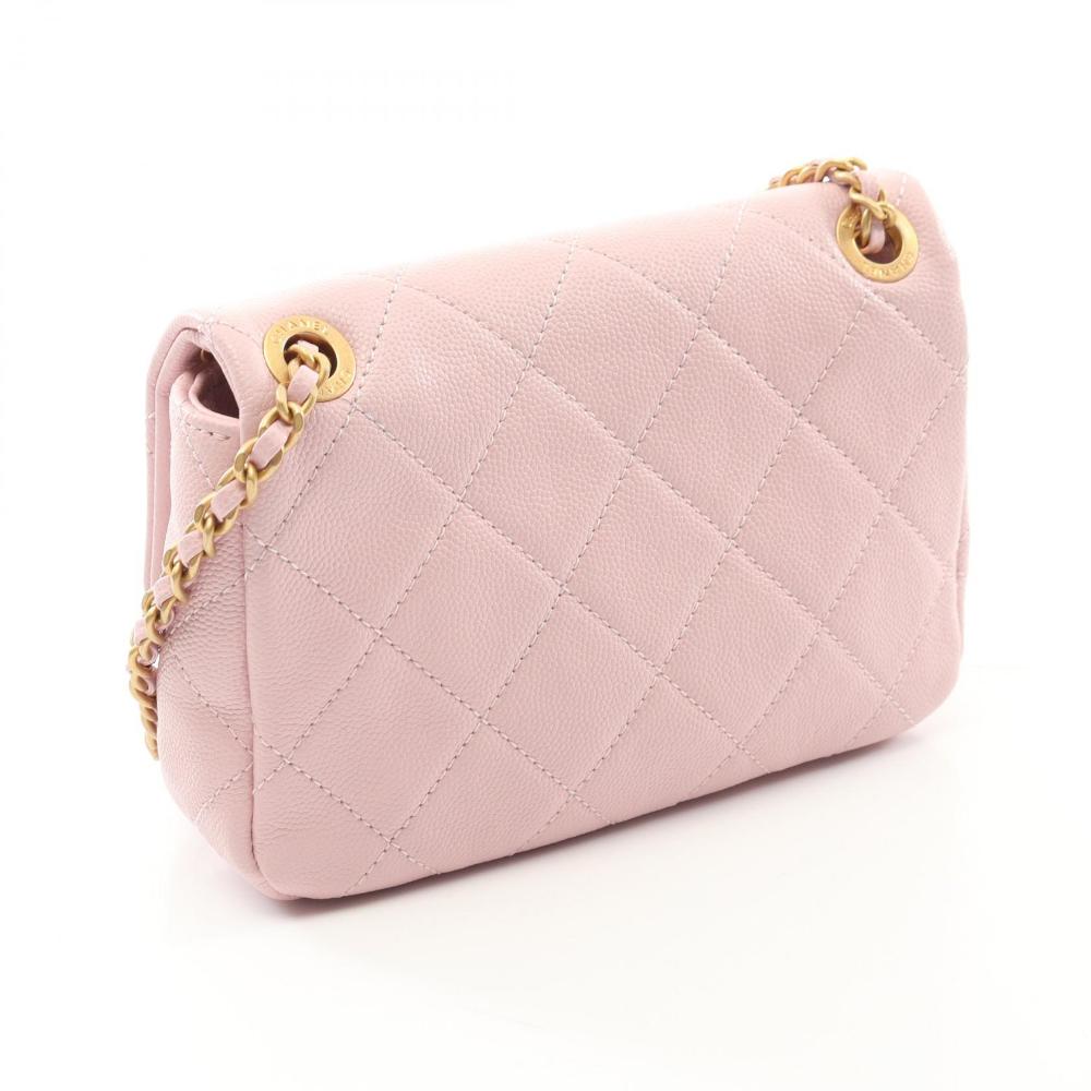 Pink Leather Chanel Crossbody Bag