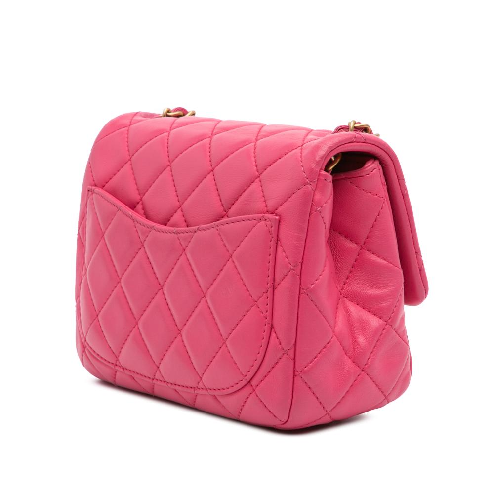 Pink Leather Chanel Flap Bag