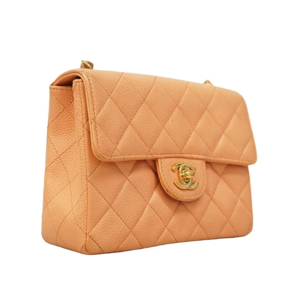 Pink Leather Chanel Shoulder Bag