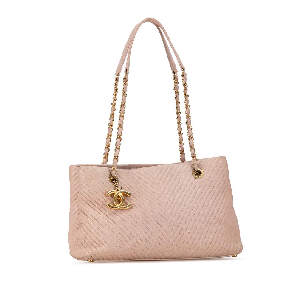 Pink Leather Chanel Tote