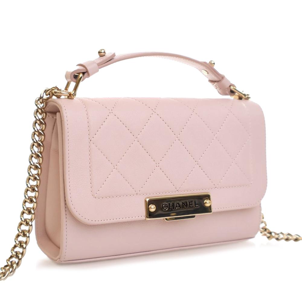 Pink Leather Chanel Flap Bag