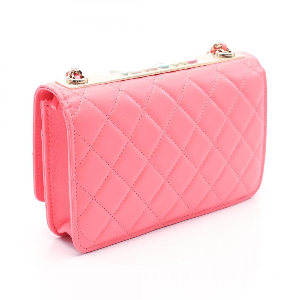 Pink Leather Chanel Crossbody Bag