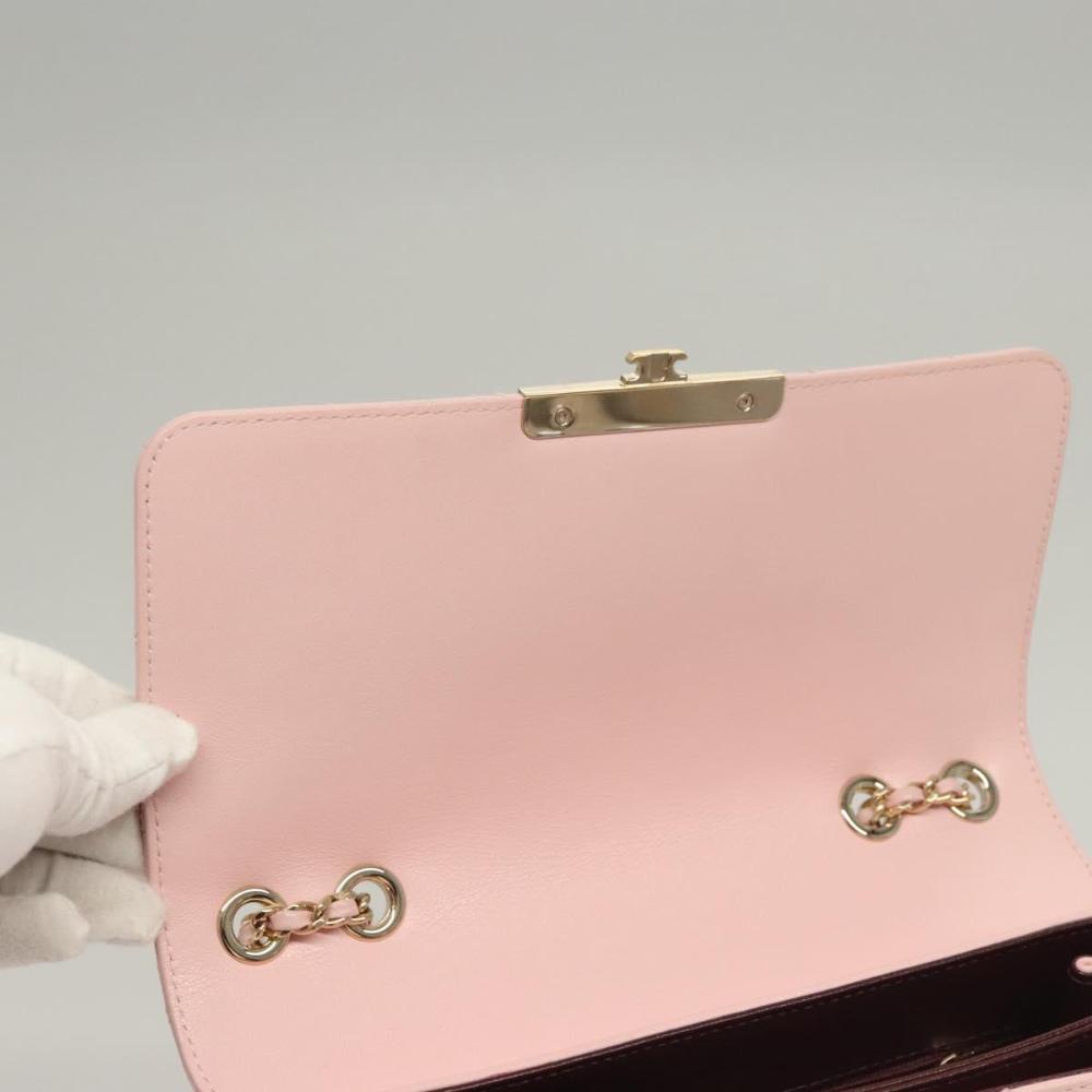 Pink Leather Chanel Shoulder Bag