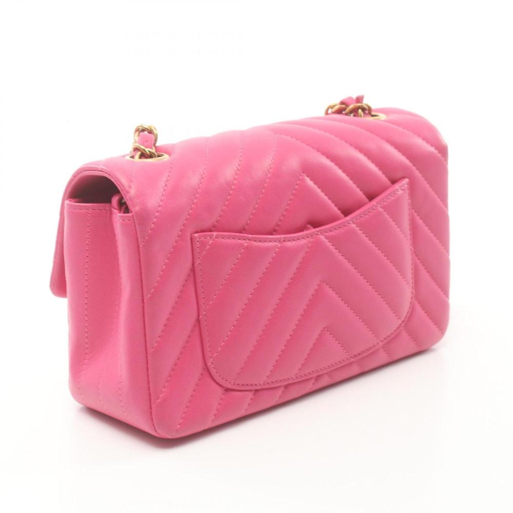 Pink Leather Chanel Crossbody Bag
