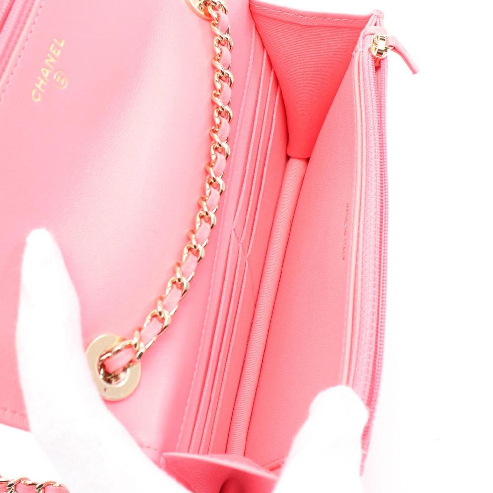 Pink Leather Chanel Crossbody Bag