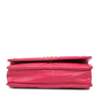 Pink Leather Chanel Wallet On Chain