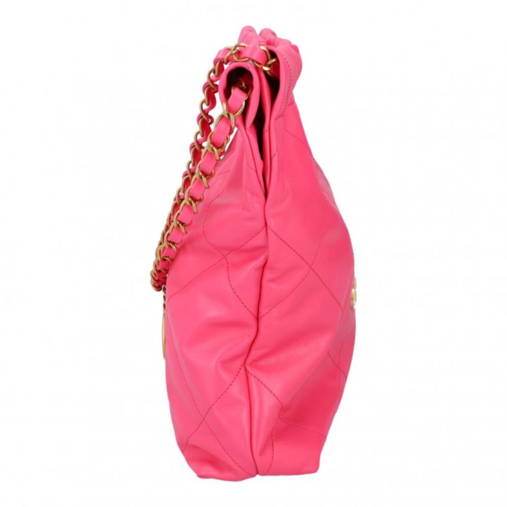 Pink Leather Chanel Bucket Bag