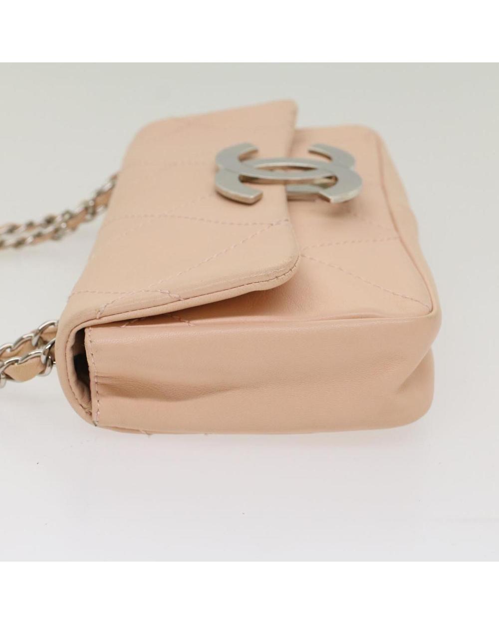 Pink Leather Chanel Shoulder Bag