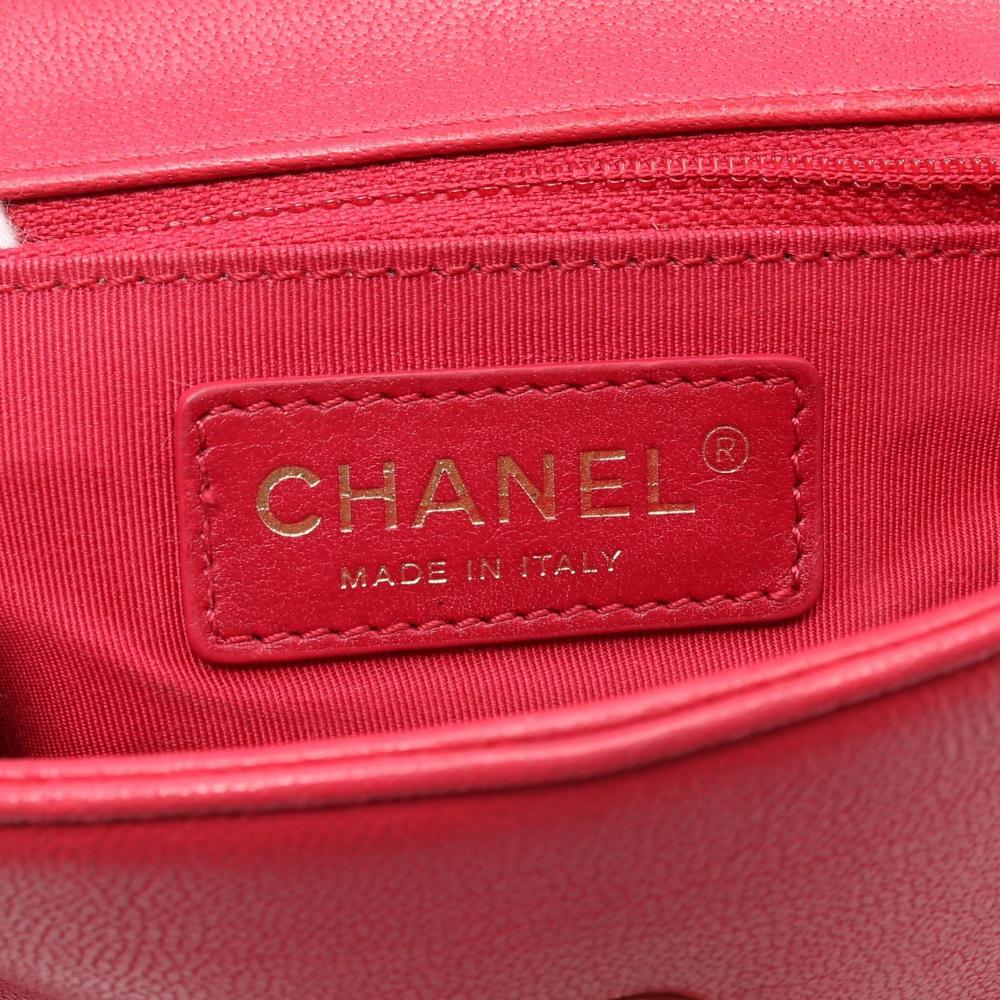 Pink Leather Chanel Shoulder Bag
