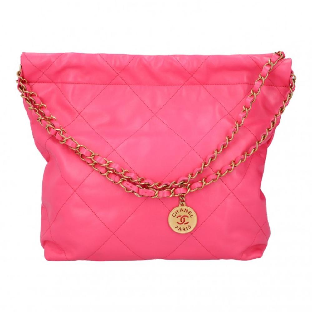Pink Leather Chanel Bucket Bag