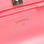 Pink Leather Chanel Crossbody Bag