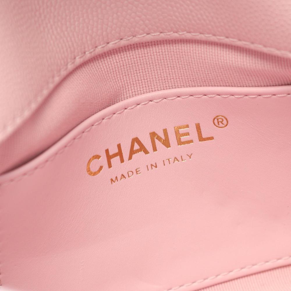 Pink Leather Chanel Crossbody Bag
