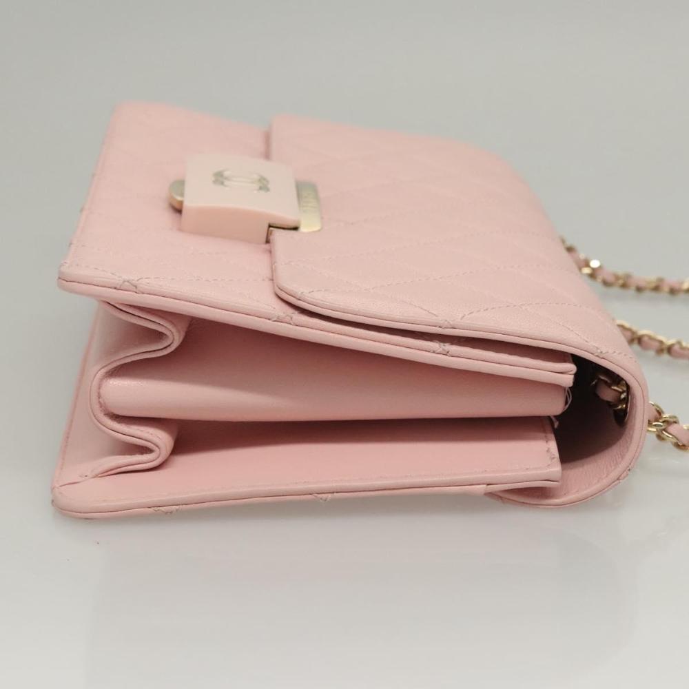 Pink Leather Chanel Shoulder Bag