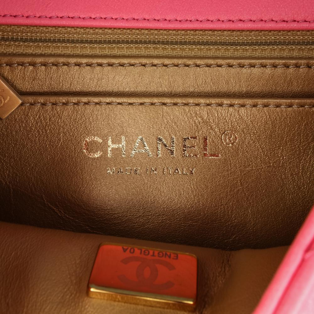 Pink Leather Chanel Flap Bag